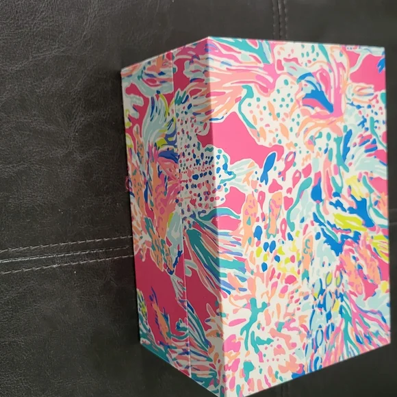 Lilly Pulitzer Jewelry Box Dragonfruit Sunken Treasure Pattern Pink Turquoise - Picture 9 of 13